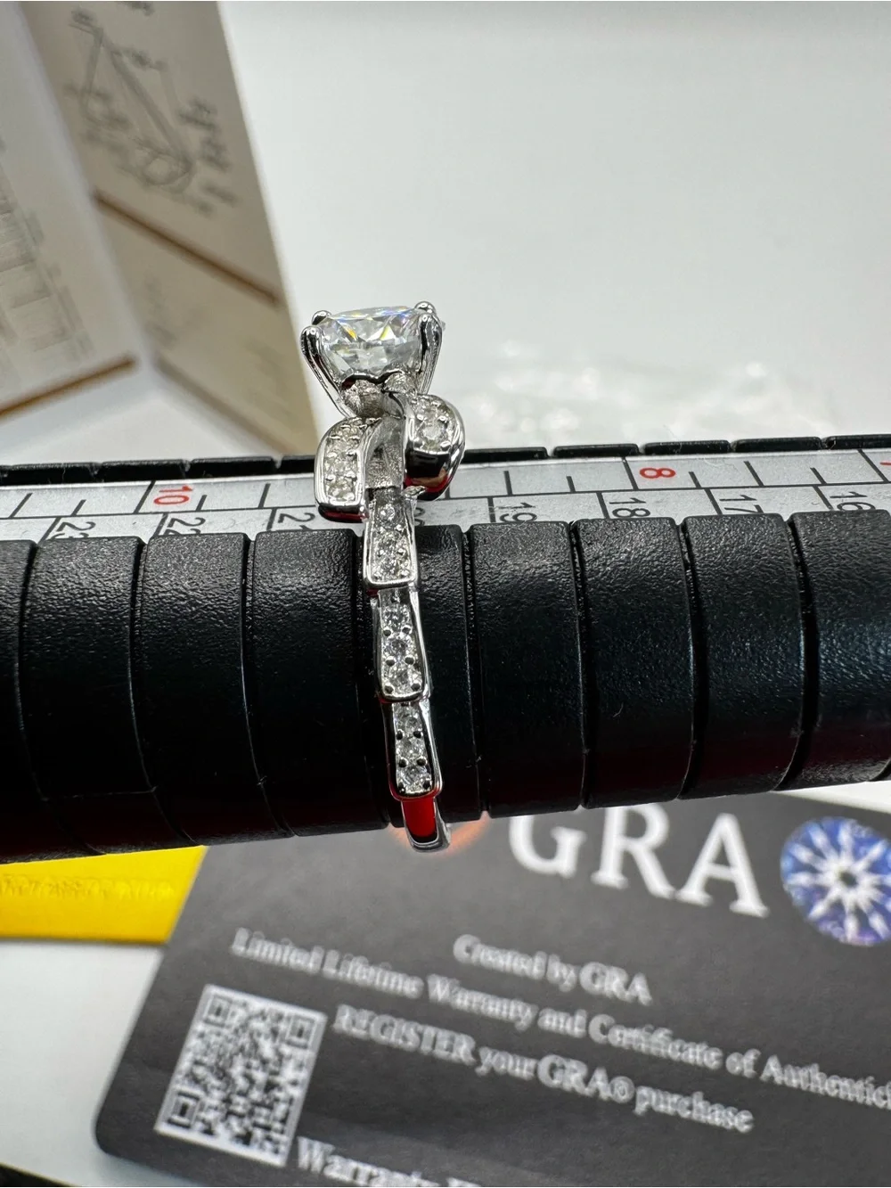 Moissanite Engagement Ring - Silver